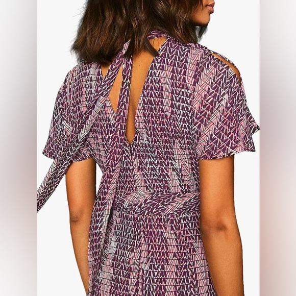 New! Reiss Natalie tie back patterned Dress nwt 18405 - Picture 3 of 14